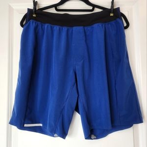 Lululemon Mens Athletica THE Unlined Shorts 8.5" Inseam blue black Sz M